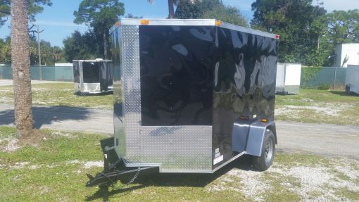 6x8 SA Trailer - Black, Ramp, Side Door