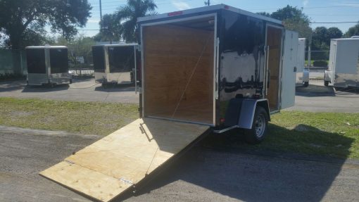 6x8 SA Trailer - Black, Ramp, Side Door