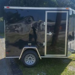 6x8 SA Trailer - Black, Ramp, Side Door