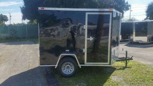 6x8 SA Trailer - Black, Ramp, Side Door