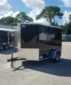 6x8 SA Trailer - Black, Ramp, Side Door