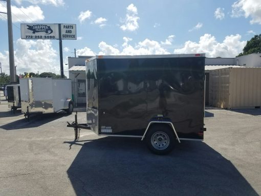 6x8 SA Trailer - Black, Ramp, Side Door