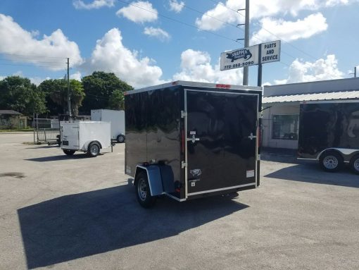 6x8 SA Trailer - Black, Ramp, Side Door