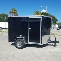 6x8 SA Trailer - Black, Ramp, Side Door