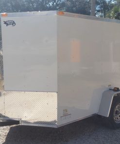 6x8 SA Trailer - White, Ramp, Side Door