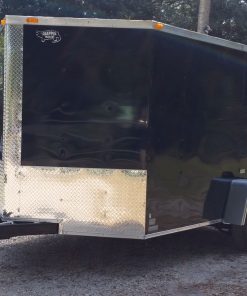 7x10 SA Trailer - Black, Ramp, Side Door