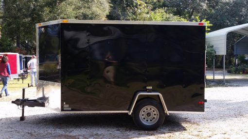 7x10 SA Trailer - Black, Ramp, Side Door