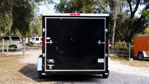 7x10 SA Trailer - Black, Ramp, Side Door