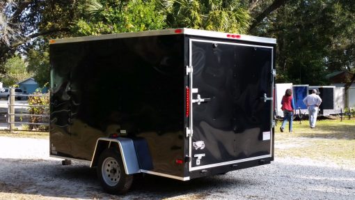 7x10 SA Trailer - Black, Ramp, Side Door