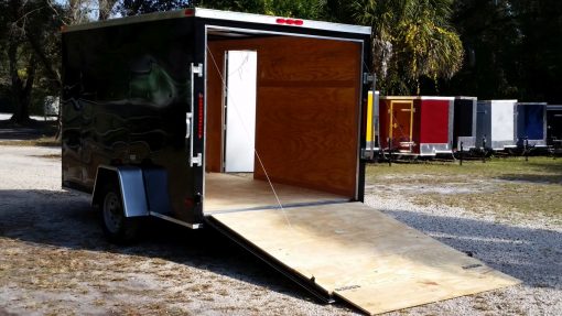 7x10 SA Trailer - Black, Ramp, Side Door