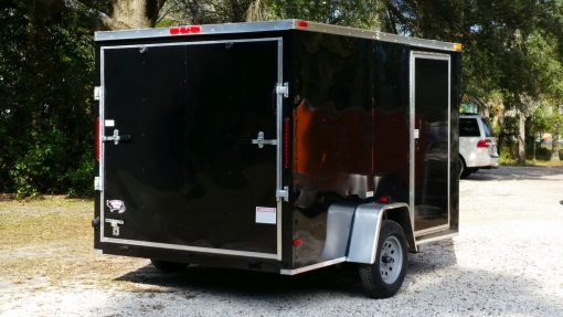 7x10 SA Trailer - Black, Ramp, Side Door