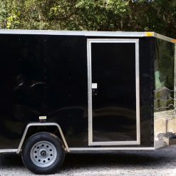 7x10 SA Trailer - Black, Ramp, Side Door