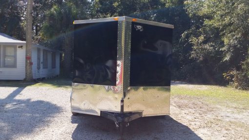 7x12 TA Trailer - Black, Ramp, Side Door