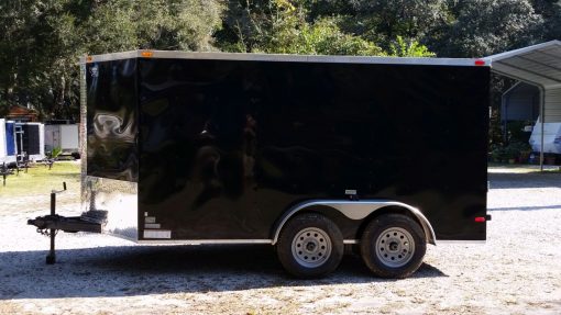 7x12 TA Trailer - Black, Ramp, Side Door