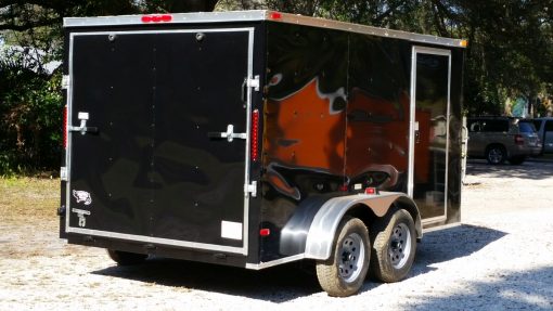 7x12 TA Trailer - Black, Ramp, Side Door