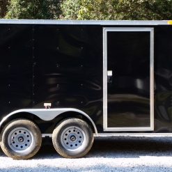 7x12 TA Trailer - Black, Ramp, Side Door