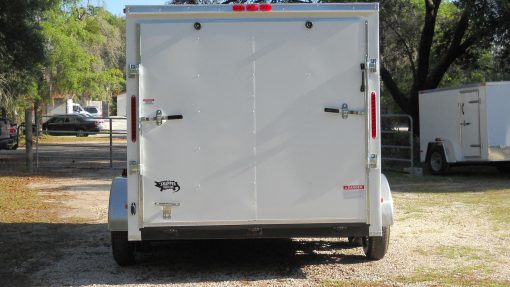 7x12 TA Trailer - White, Ramp, Side Door