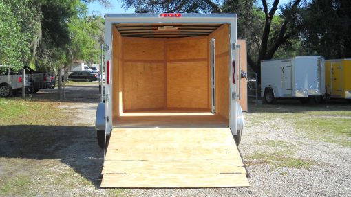 7x12 TA Trailer - White, Ramp, Side Door