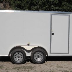 7x12 TA Trailer - White, Ramp, Side Door