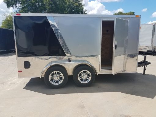 7x12 TA Trailer - SilverBlack, Torsion Axles, E-Track, Reduced Height, Additional Options