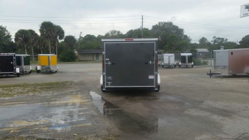 7x14 TA Trailer - Charcoal Grey, Ramp, Side Door