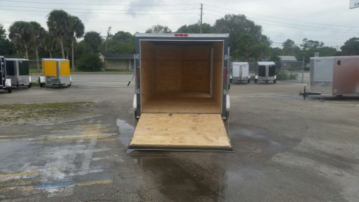 7x14 TA Trailer - Charcoal Grey, Ramp, Side Door