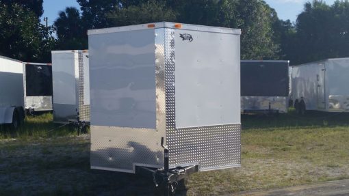 7x14 TA Trailer - White, Ramp, Side Door