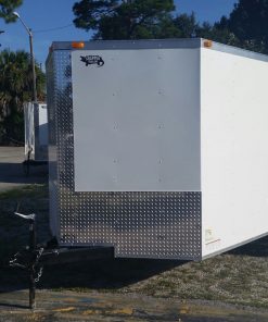 7x14 TA Trailer - White, Ramp, Side Door