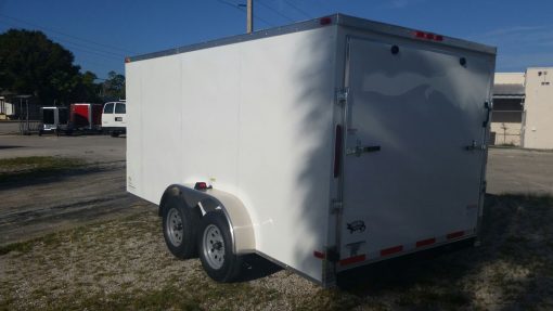 7x14 TA Trailer - White, Ramp, Side Door