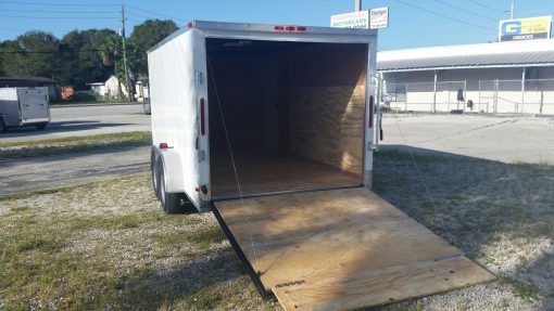 7x14 TA Trailer - White, Ramp, Side Door