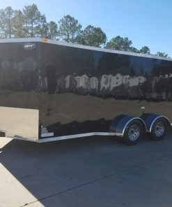 7x16 TA Trailer - Black, Ramp, Side Door, Split Axles