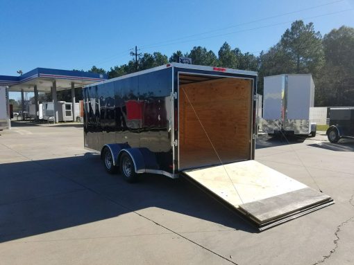 7x16 TA Trailer - Black, Ramp, Side Door, Split Axles