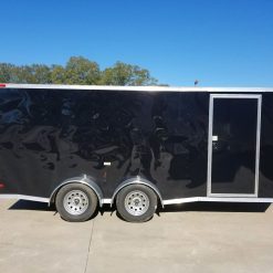 7x16 TA Trailer - Black, Ramp, Side Door, Split Axles