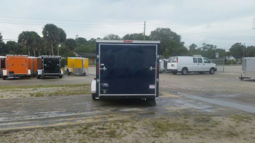 7x16 TA Trailer - Blue, Ramp, Side Door