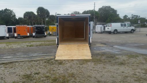 7x16 TA Trailer - Blue, Ramp, Side Door