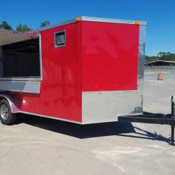 7x16 TA Trailer - Red, Concession, Electrical, Finished Interior, Options