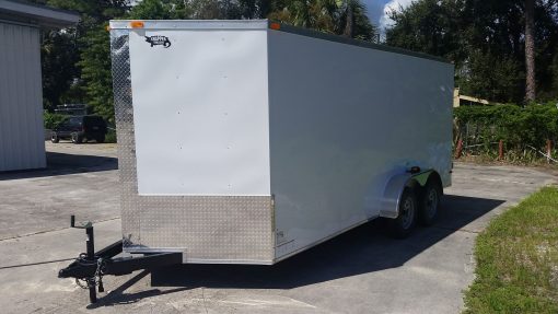 7x16 TA Trailer - White, Dowble Doors, Side Door, Extra Height