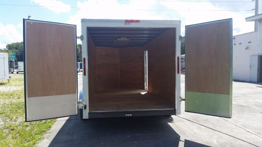 7x16 TA Trailer - White, Dowble Doors, Side Door, Extra Height