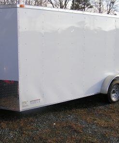 7x18 TA Trailer - White, Ramp, Side Door, Extra Height