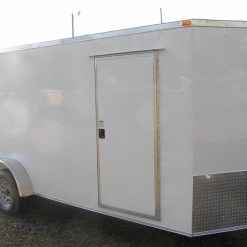 7x18 TA Trailer - White, Ramp, Side Door, Extra Height