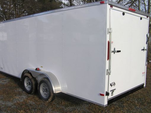 7x18 TA Trailer - White, Ramp, Side Door, Extra Height