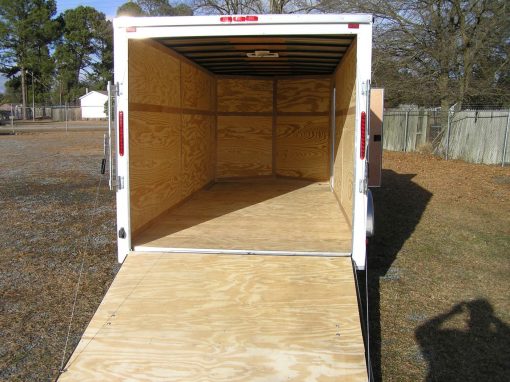 7x18 TA Trailer - White, Ramp, Side Door, Extra Height