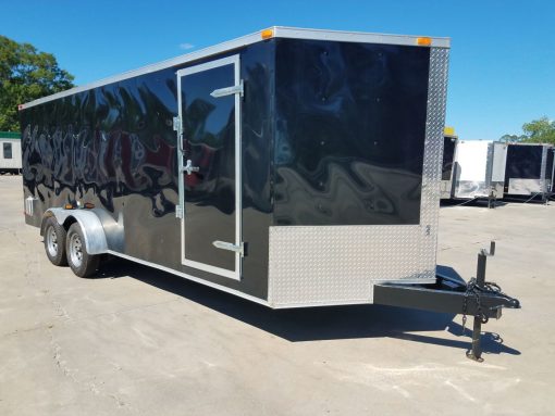 7x20 TA Trailer - Black, Ramp, Side Door, Extra Ventilation