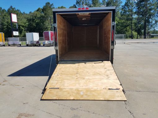 7x20 TA Trailer - Black, Ramp, Side Door, Extra Ventilation