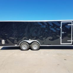 7x20 TA Trailer - Black, Ramp, Side Door, Extra Ventilation