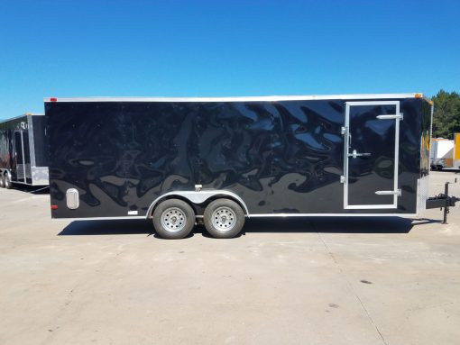 7x20 TA Trailer - Black, Ramp, Side Door, Extra Ventilation