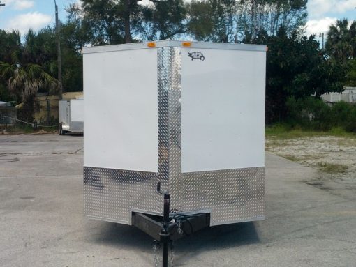 7x20 TA Trailer - White, Ramp, Side Door