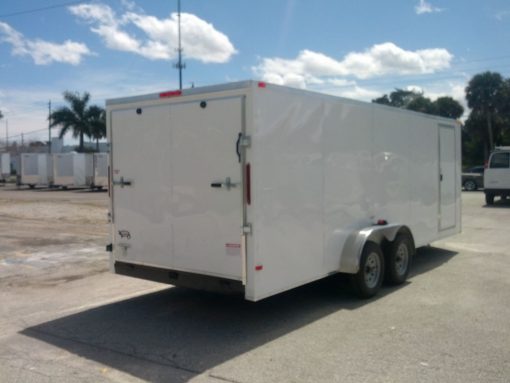 7x20 TA Trailer - White, Ramp, Side Door