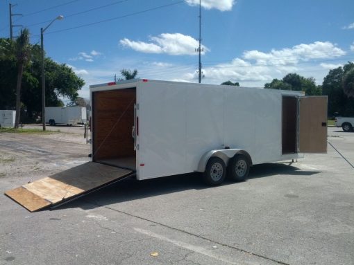 7x20 TA Trailer - White, Ramp, Side Door