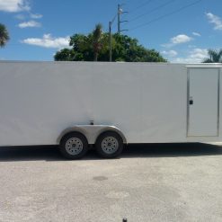 7x20 TA Trailer - White, Ramp, Side Door